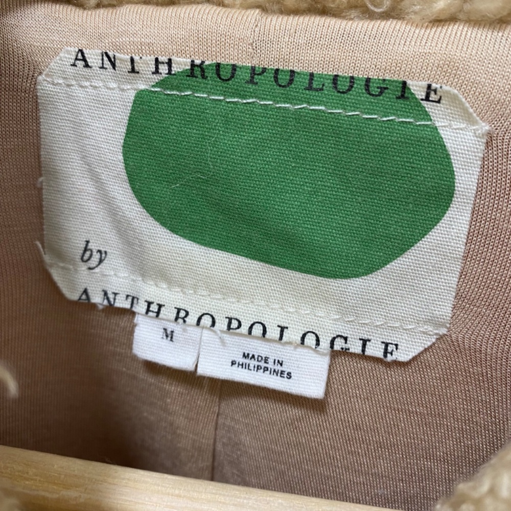 By Anthropologie Color Block Sherpa Jacket. Multicolor. Medium - Picture 7 of 11
